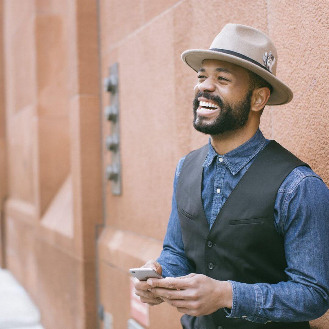 smiling bearded man