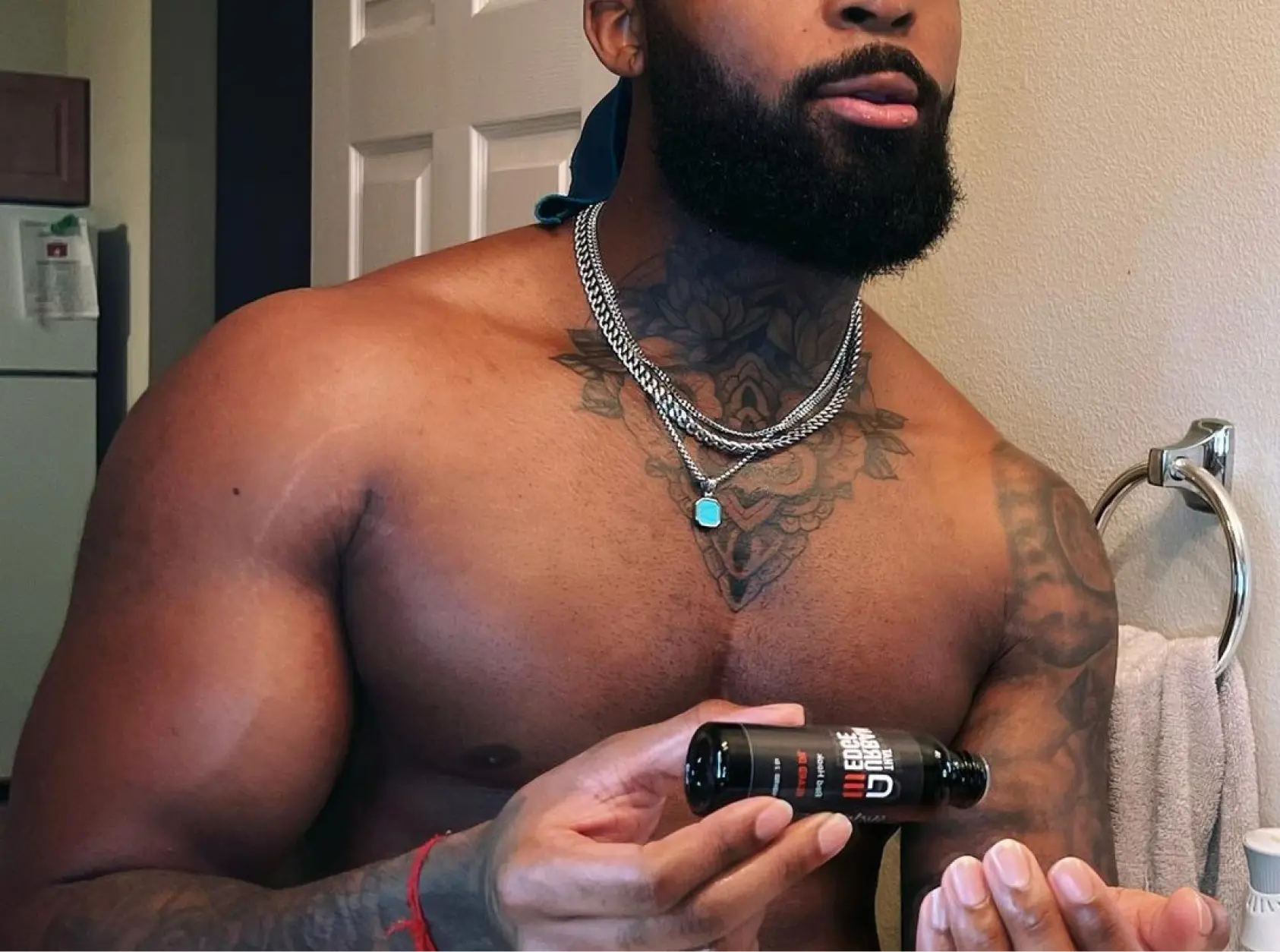 Customer Using Beard Oil